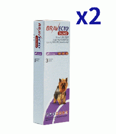 ブラベクトトリウノ 1.27-2.5kg | 3錠x2箱 | ノミ | マダニ | フィラリア