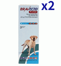 ブラベクトトリウノ >20-40kg | 3錠x2箱 | ノミ | マダニ | フィラリア