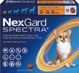 ネクスガードスペクトラ | 超小型犬用 | 2-3.5kg | 予防 | 3錠入
