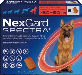 ネクスガードスペクトラ | 超大型犬用 | 30-60kg | 予防 | 3錠入