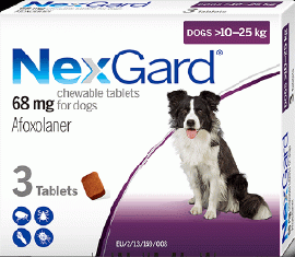 ネクスガード 68mg | 中型犬用 | 10-25kg | 3錠入