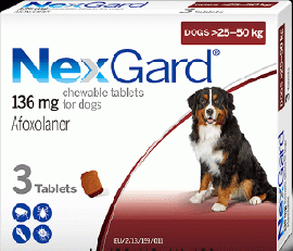 ネクスガード 136mg | 大型犬用 | 25-50kg | 3錠入