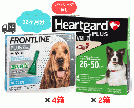ハートガードプラスとフロントライン セット| M | 中型犬用 | 12ヶ月分 | パッケージなし
