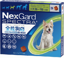ネクスガードスペクトラ | 中型犬用 | 7.5-15kg | 予防 | 3錠入