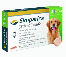 シンパリカ 80mg | 20.1-40.1kg | 3錠 | 犬用ノミ・マダニ駆除薬 | Simp