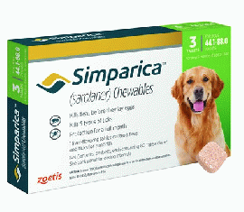 シンパリカ 80mg | 20.1-40.1kg | 3錠 | 犬用ノミ・マダニ駆除 |