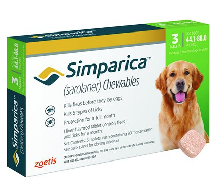Jpくすり シンパリカ 80mg 1 40 1kg 3錠 犬用ノミ マダニ駆除薬 Simp