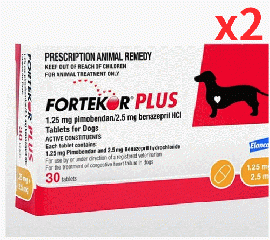 フォルテコールプラス | 1.25mg+2.5mg | 犬 | 30錠 | 2箱