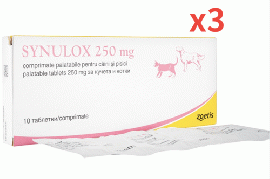 シヌロックス 250mg | 10錠x3 | 犬猫 | ペニシリン系 抗菌薬 | 複合抗生物質