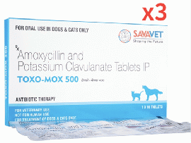 トキソモックス500 | 400mg+100mg | 10錠x3| ペニシリン | 抗生物質 | 犬