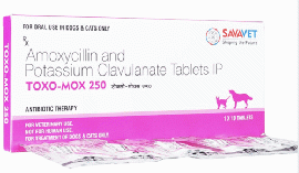 トキソモックス250 | 200mg+50mg | 10錠| ペニシリン | 抗生物質 | 犬